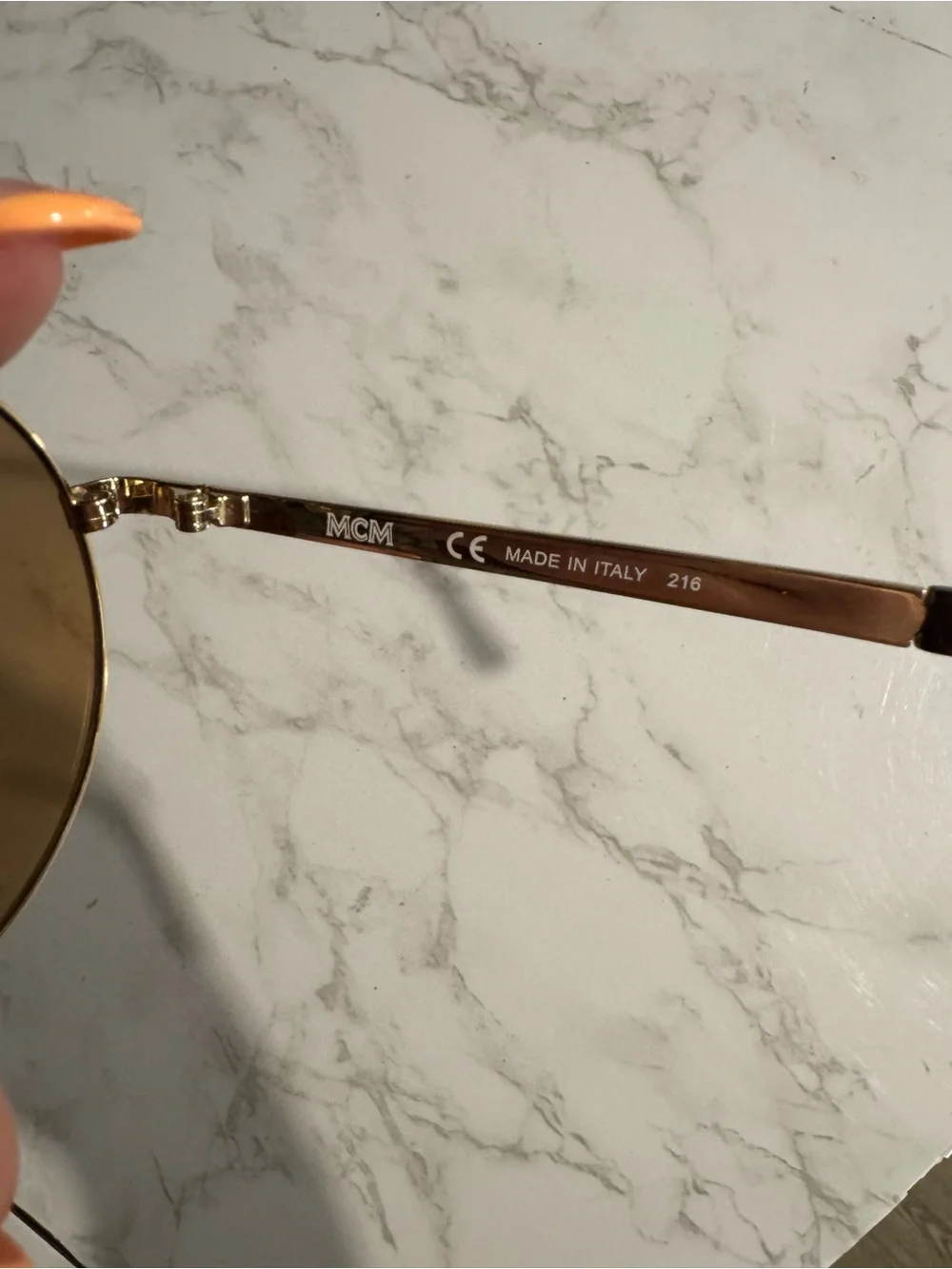 MCM Gold Round Metal Sunglasses, Monogrammed Lenses